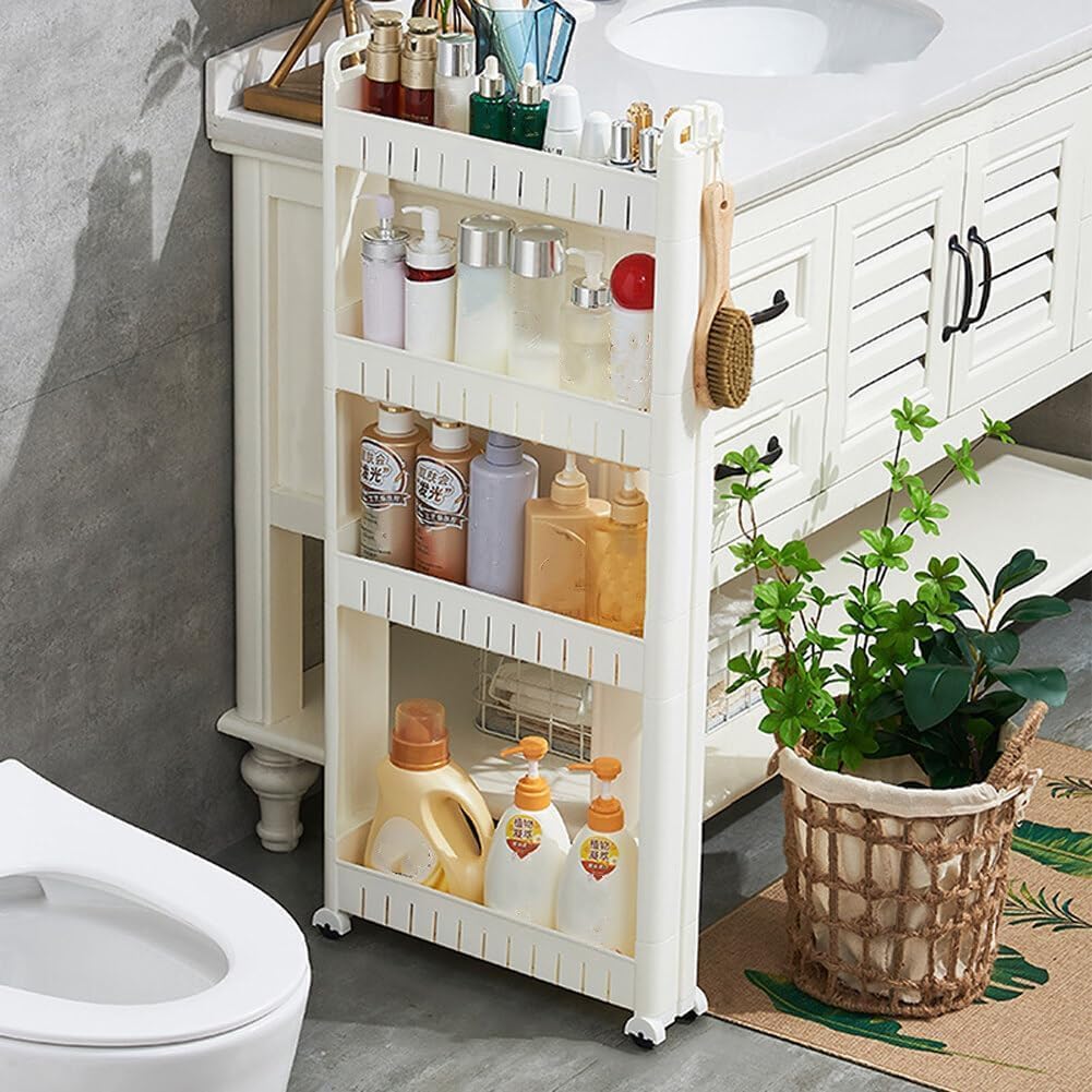 3.54 Slim Storage Cart for Kitchen and Bathroom Organization