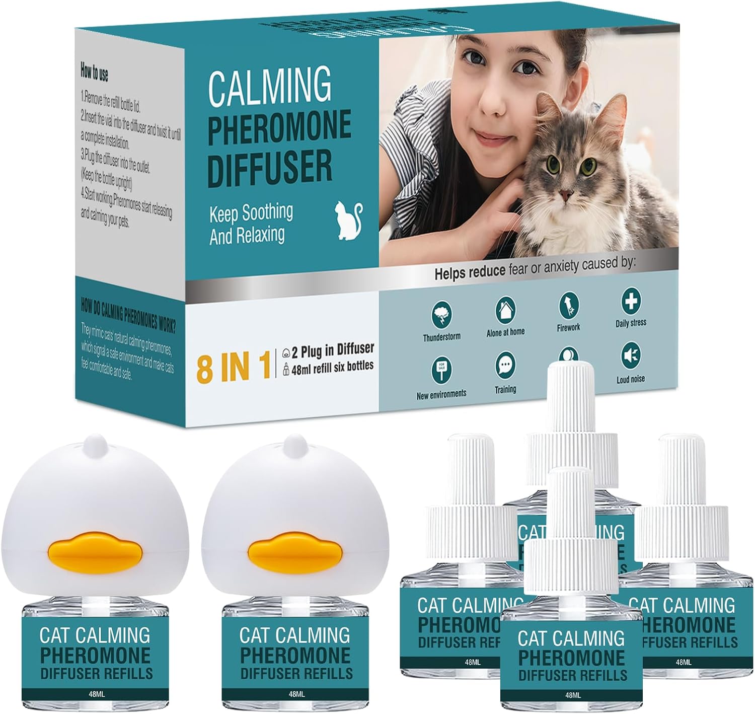 Cat Calming Diffuser for Stress Relief and Behavior Improvement