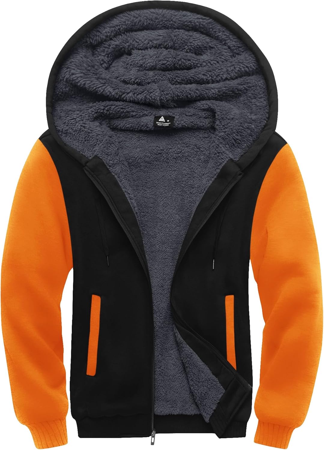 SCODI Heavyweight Fleece Hoodie for Men - Full Zip Sherpa Jacket