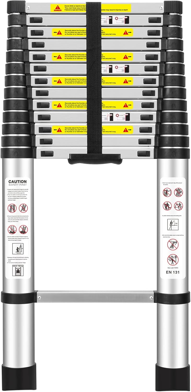15Ft Telescoping Ladder for Multi-Purpose Use and Safety