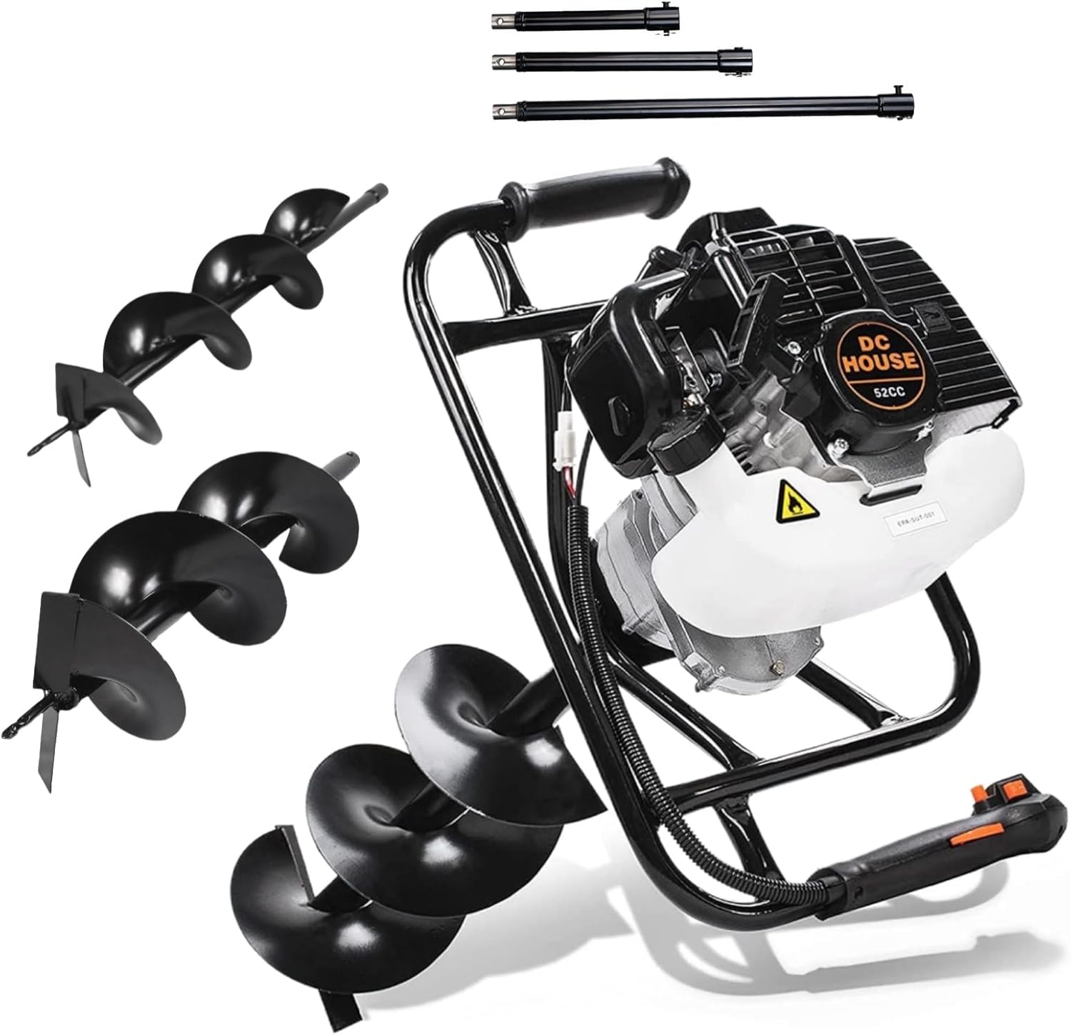 DC HOUSE 52cc Gas Powered Post Hole Digger for Easy Digging