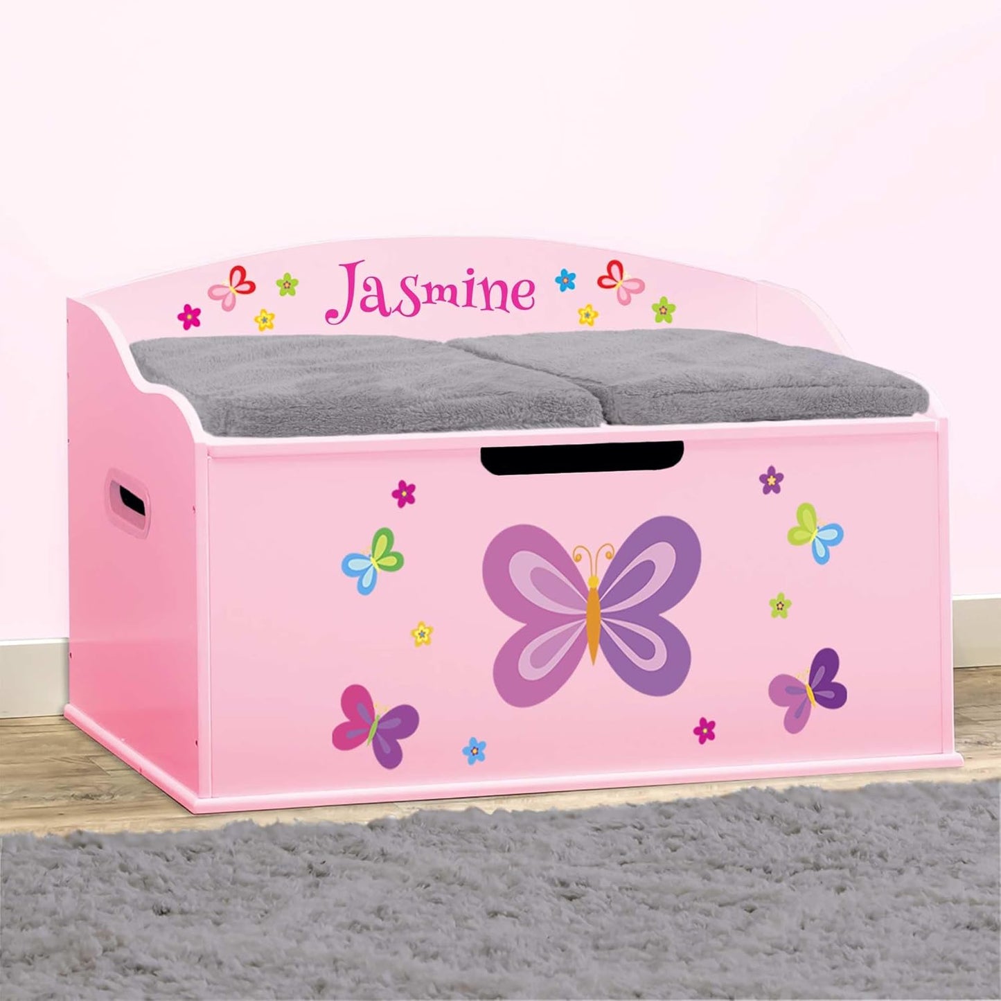 Personalized Creative Wonders Toy Box with Butterflies & Flowers