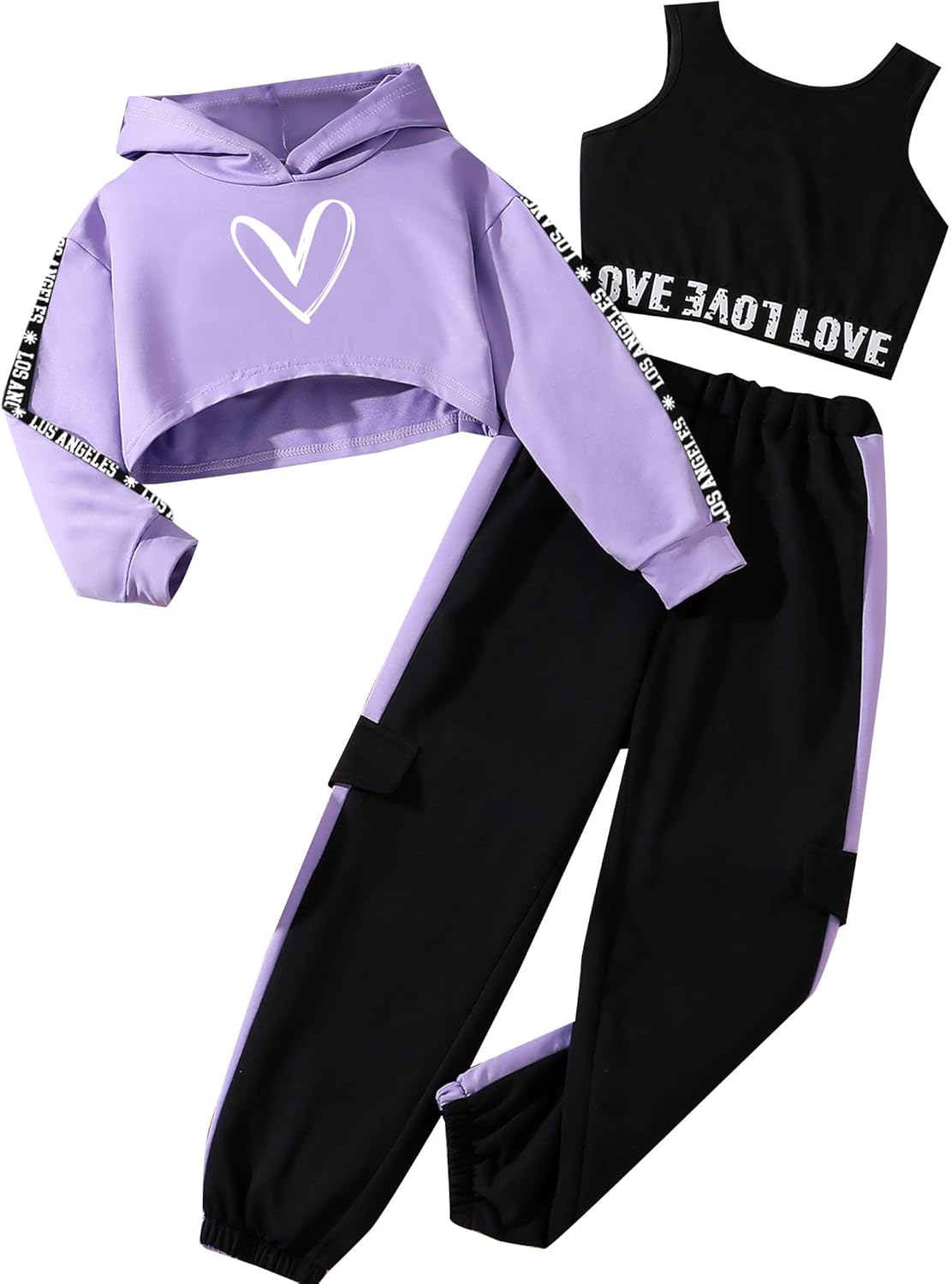 Hilinker Girls Graphic 3 Piece Outfits for Active Lifestyle