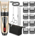 Dog Clippers USB Rechargeable Cordless Pet Grooming Kit - Quiet Yellow