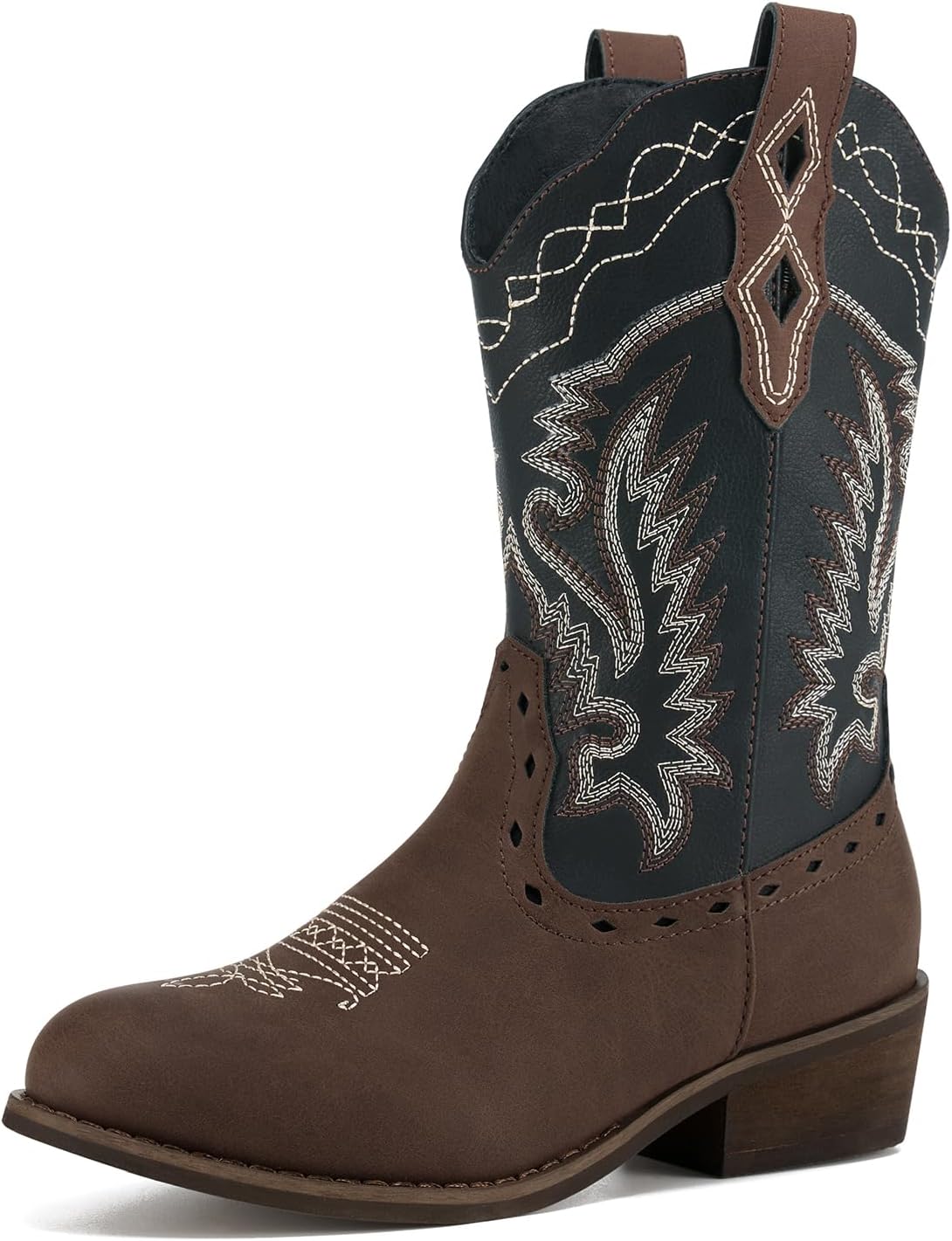 Rollda Kids Cowboy Boots with Round Toe for Comfort and Style
