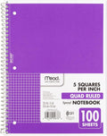 Mead Spiral Notebook 1-Subject Graph Ruled - Durable Purple