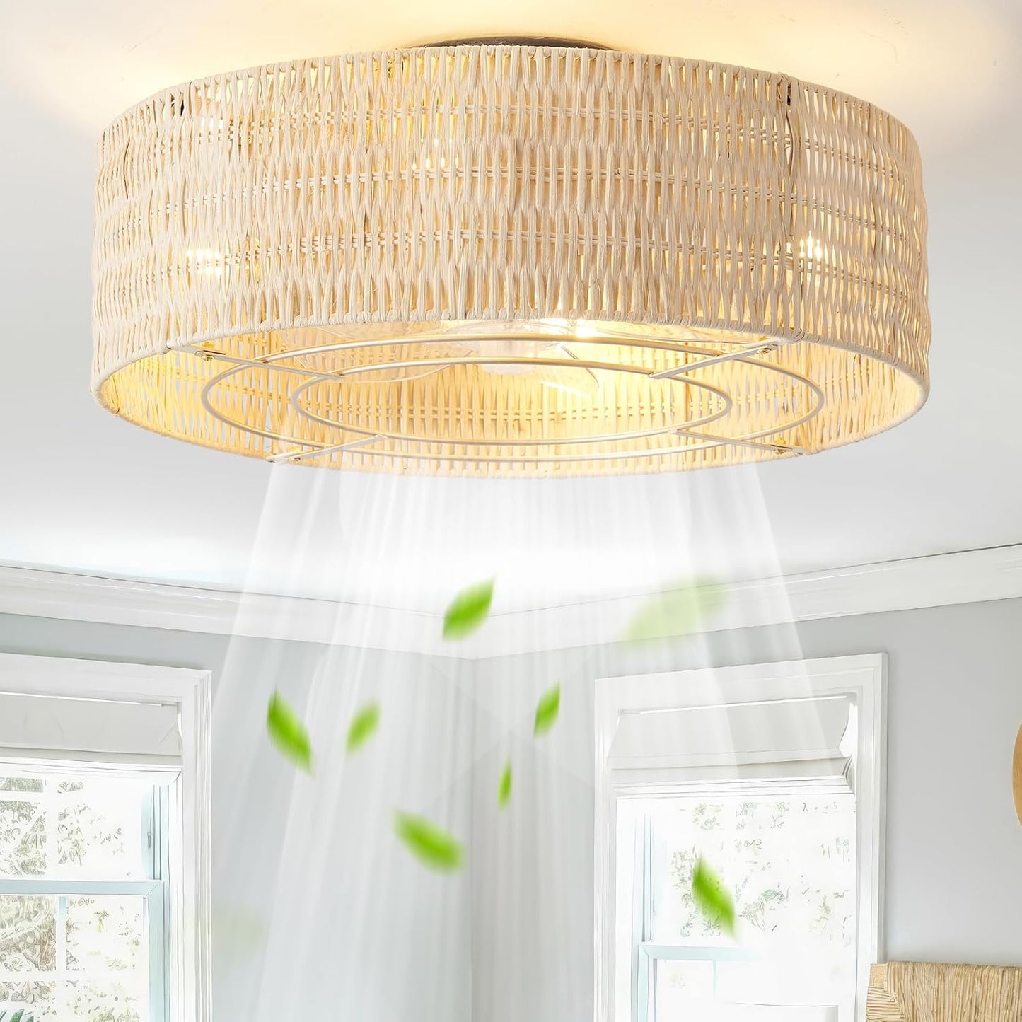 Caged Ceiling Fans with Lights Flush Mount for Cozy Living Spaces