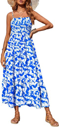 Women's Summer Maxi Dress Smocked Tiered Spaghetti Strap Sundress