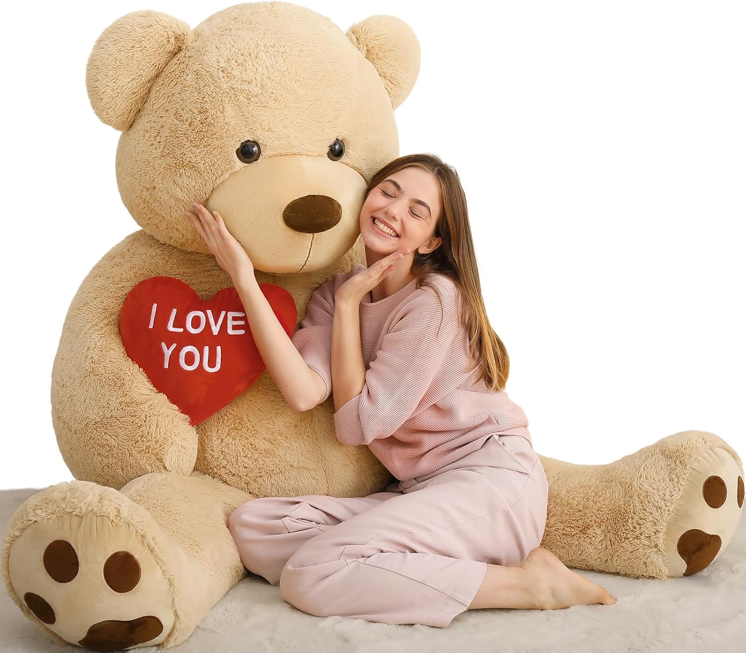 MaoGoLan Giant Teddy Bear - 6 Feet Red Heart Stuffed Animal
