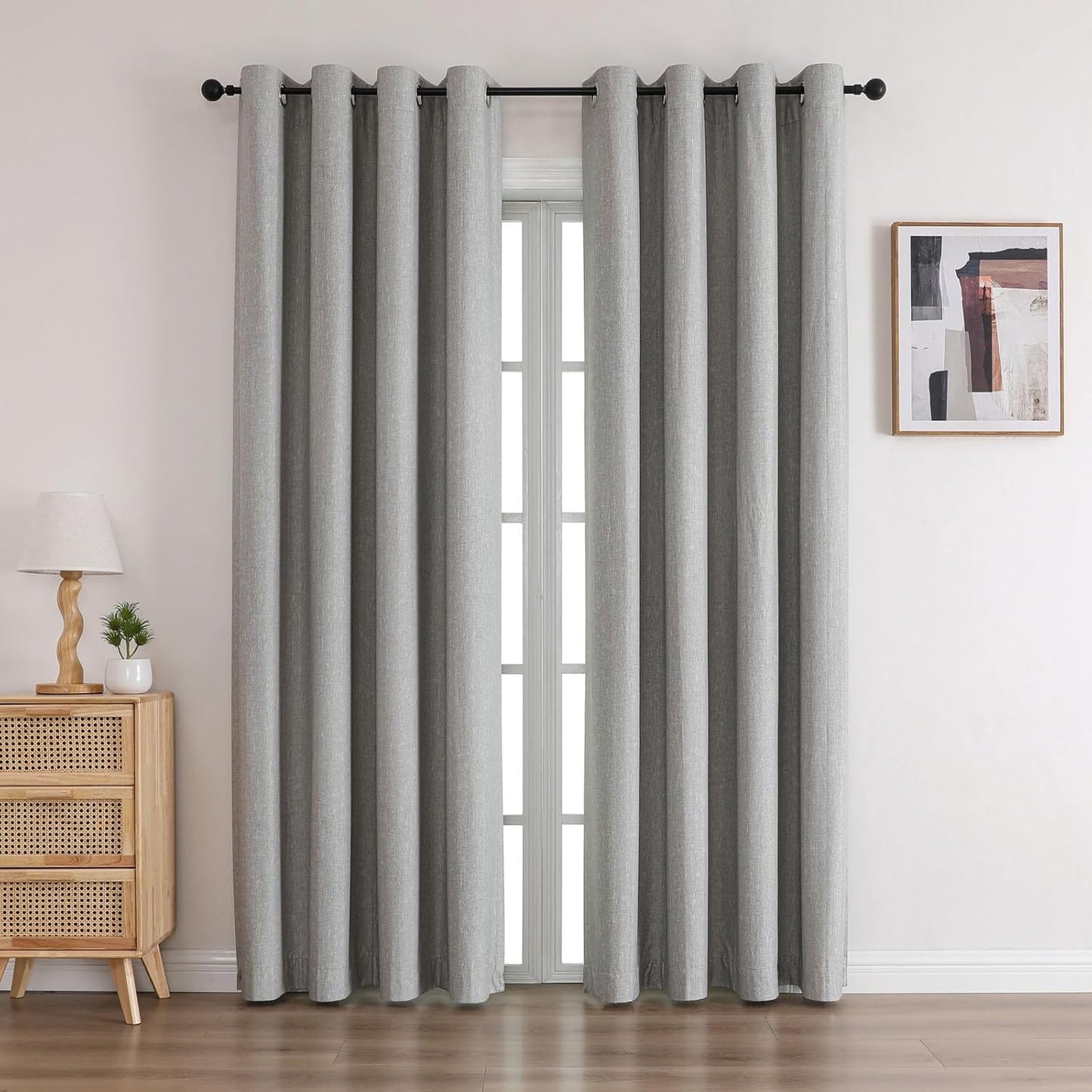 Blackout Grommet Curtains - Linen Look, Thermal Insulated