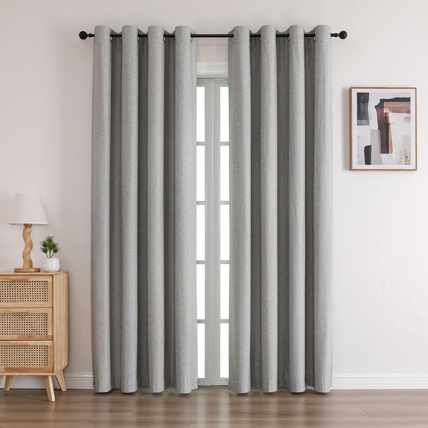 Blackout Grommet Curtains - Linen Look, Thermal Insulated