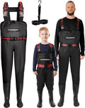 DaddyGoFish Chest Waders for Kids and Adults - Matching (Style JX8R)