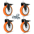 Stem Caster Wheels Swivel Casters Set of 4 - Heavy Duty Dual Locking