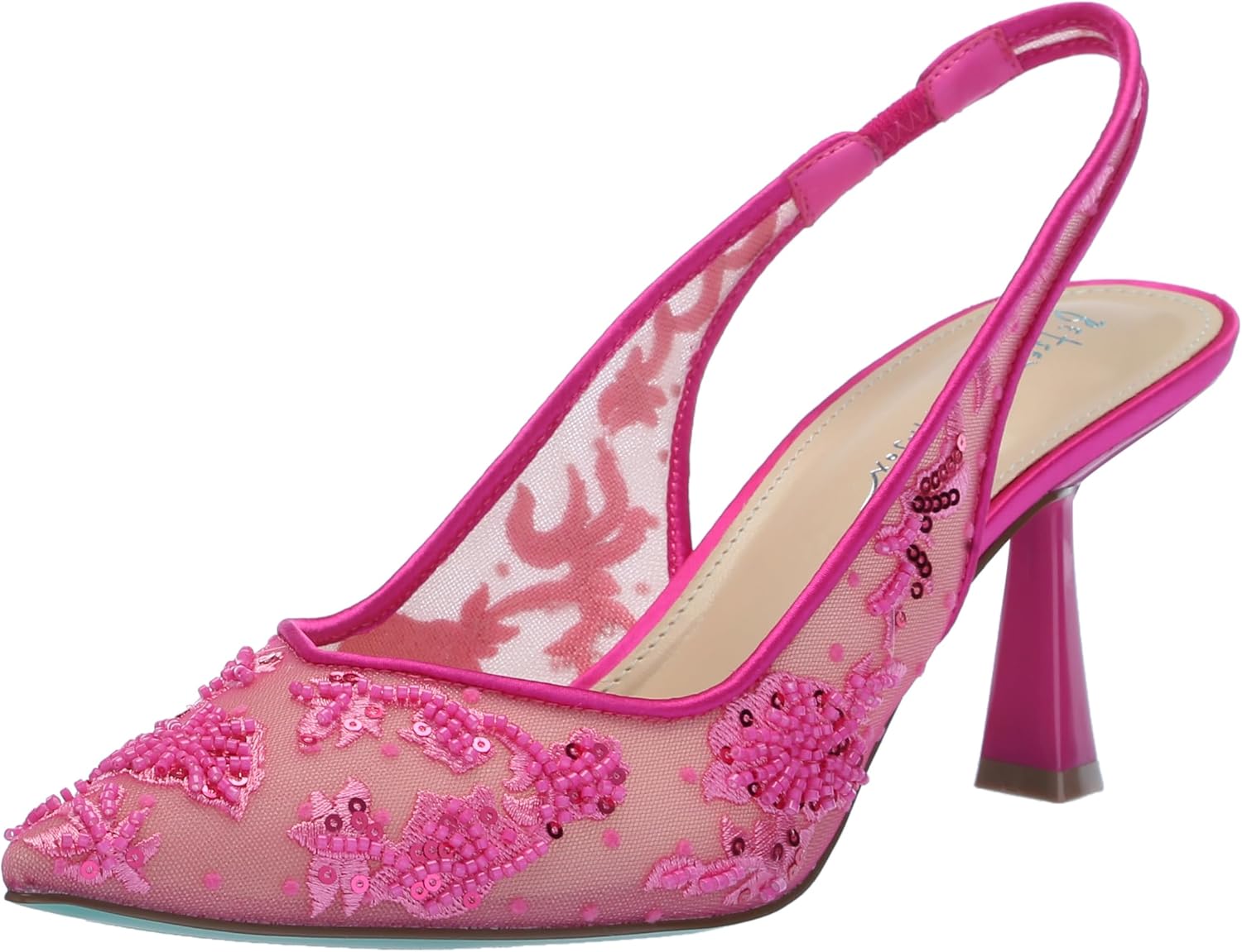 Betsey Johnson Womens Nikki Cushioned Footbed Slingback Heels