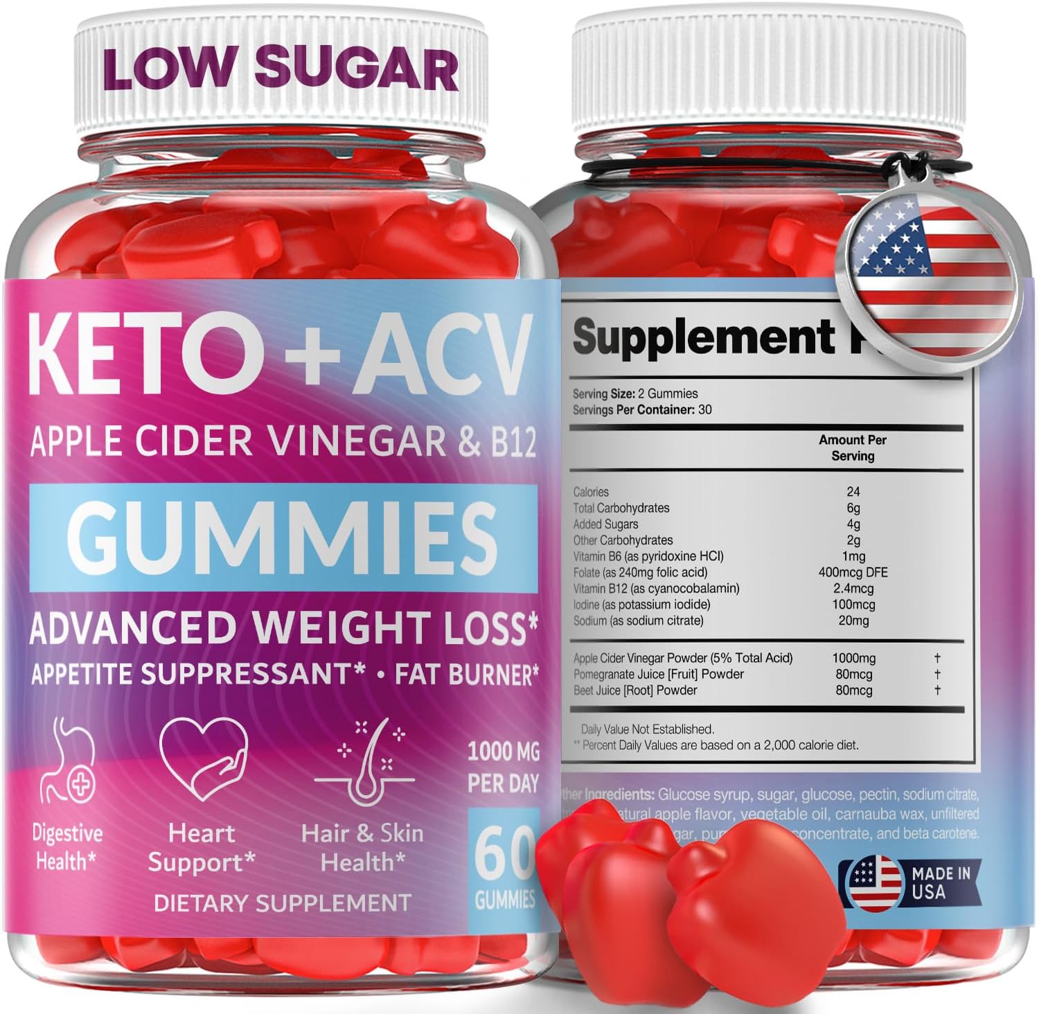 USA Made Keto ACV Gummies - Weight Loss, Digestion Boost
