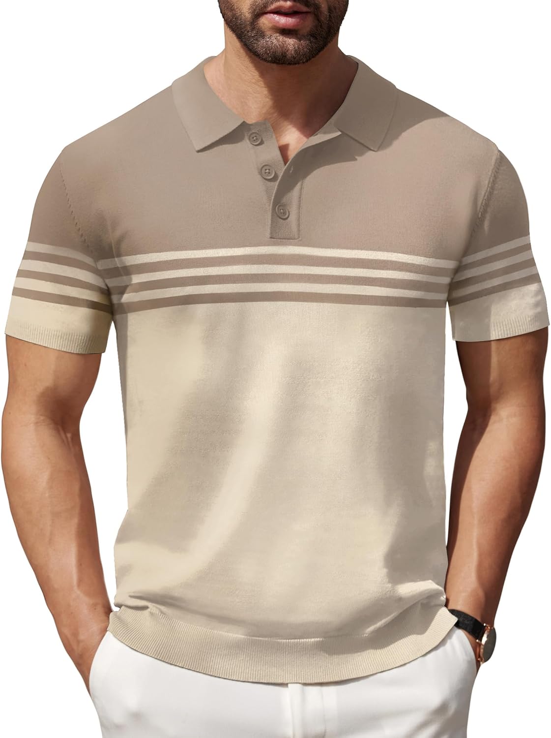 Men's Knit Polo Shirts by COOFANDY - Stylish and Comfortable