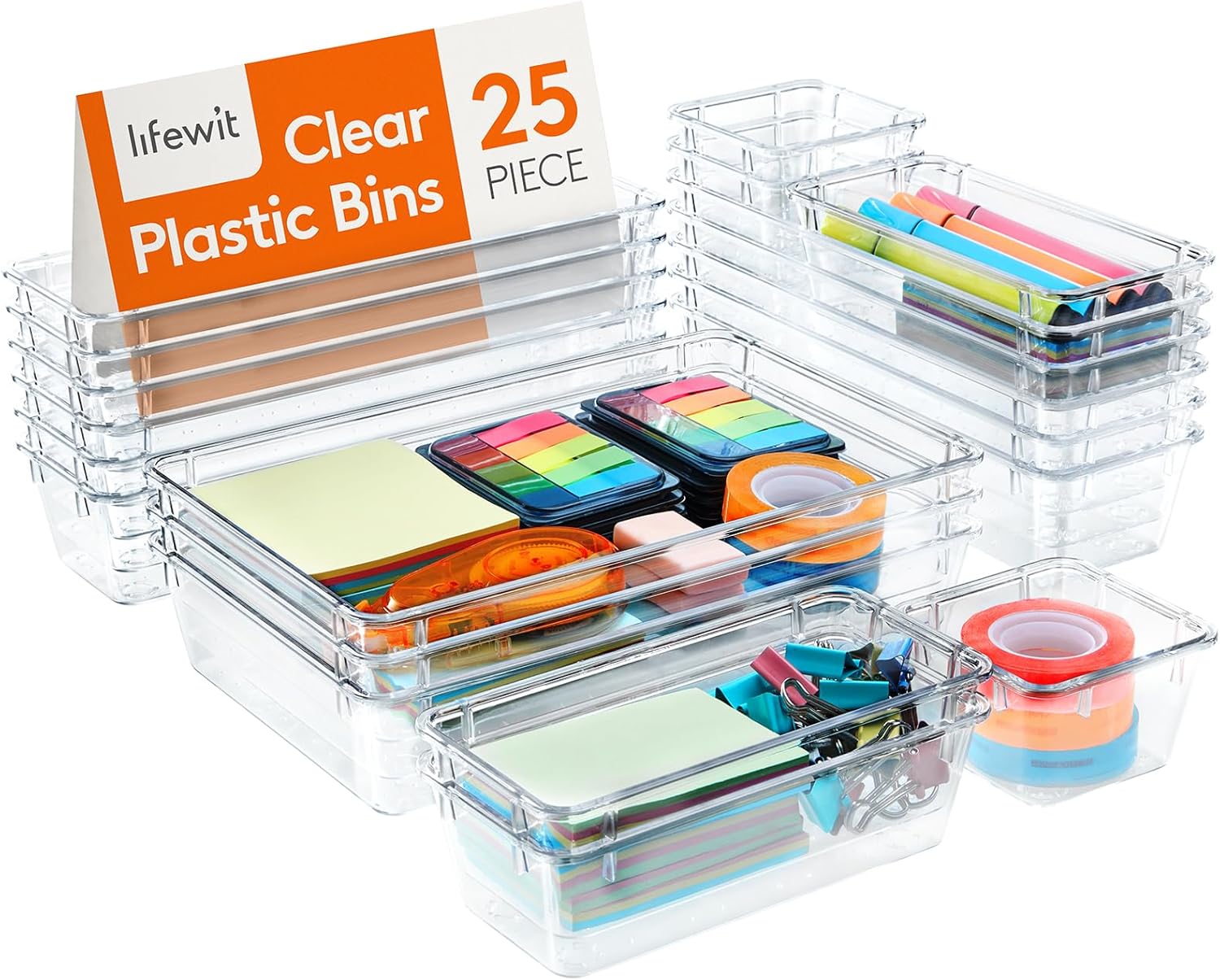 Clear Plastic Drawer Organizers by Lifewit