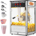 Bonnlo 8oz Popcorn Machine: Makes 32 Cups! Stainless Steel Accessories