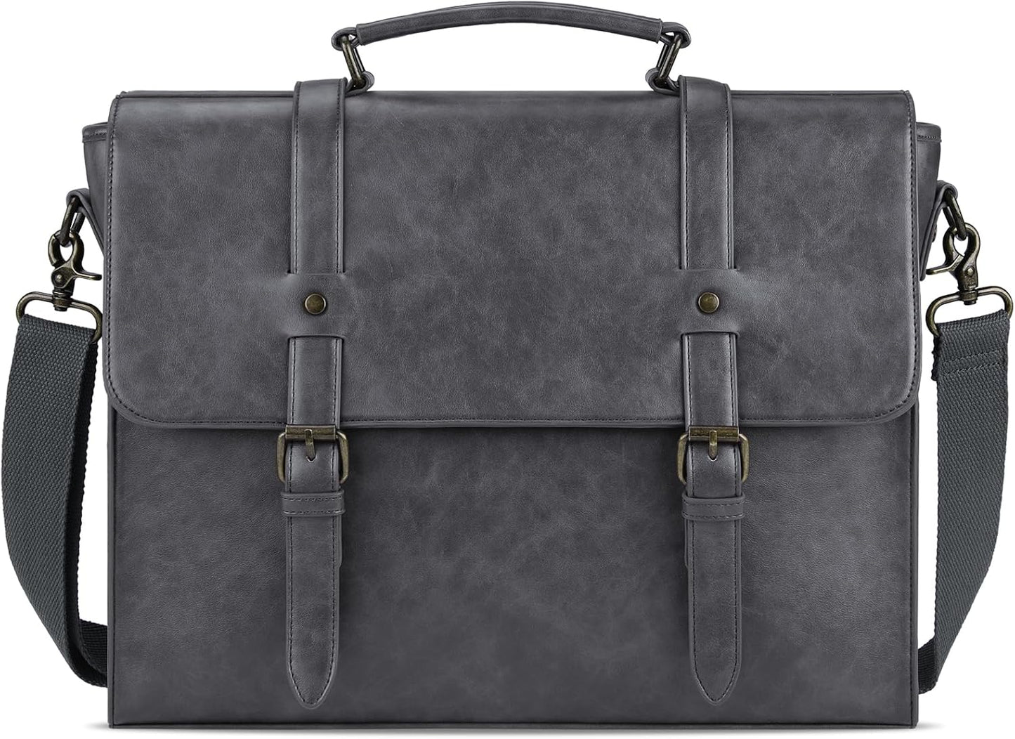 Vintage Waterproof Leather Messenger Bag for 15.6 Inch Laptop