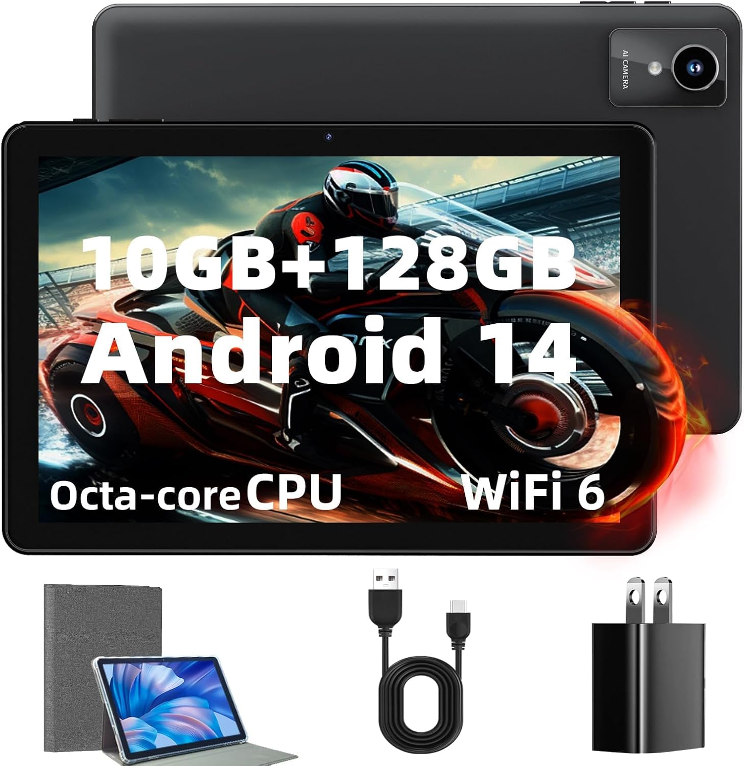 2024 Newest 10 inch Android 14 Tablet with 10GB RAM and 128GB ROM