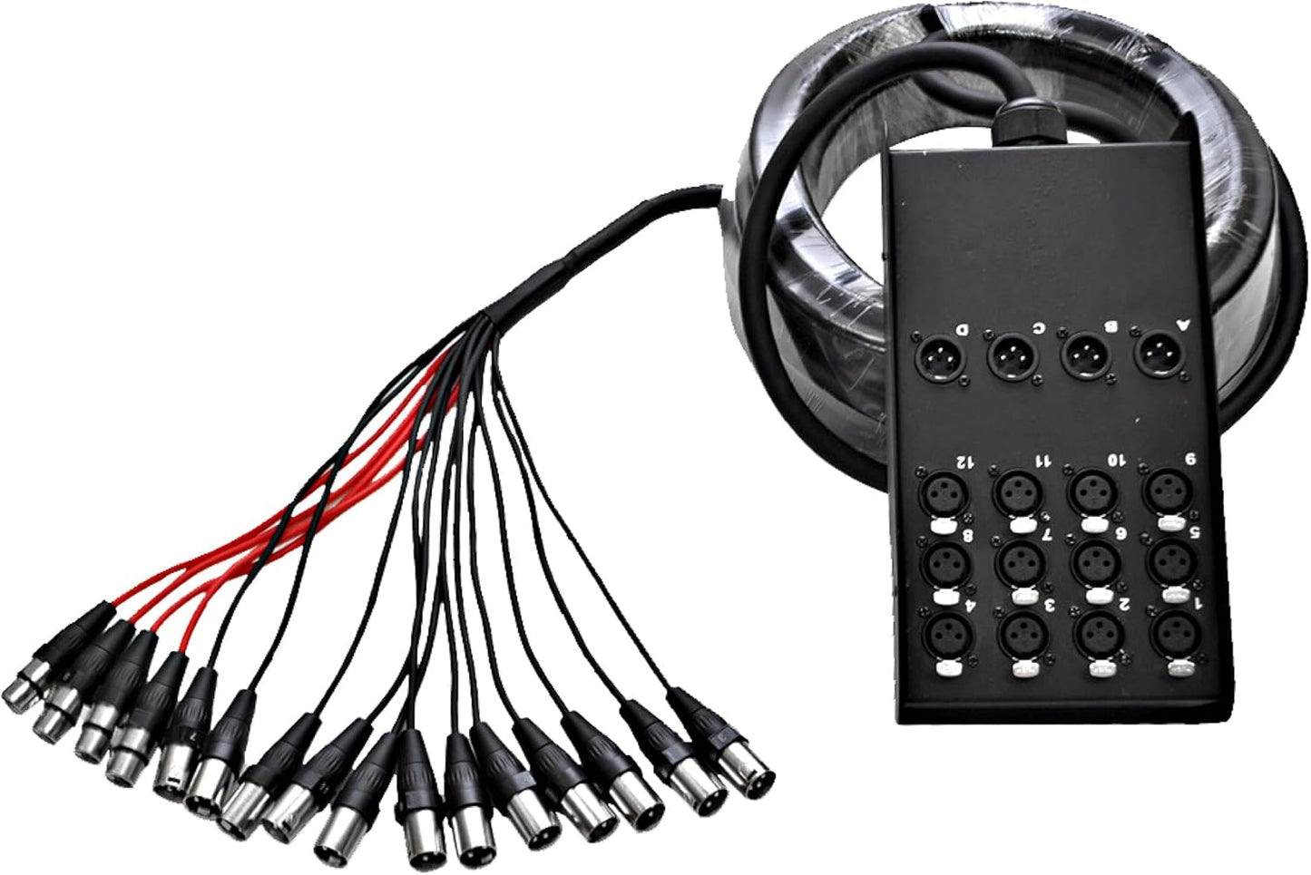 12 Channel Low Profile XLR Send Snake Cable 50 Feet Long