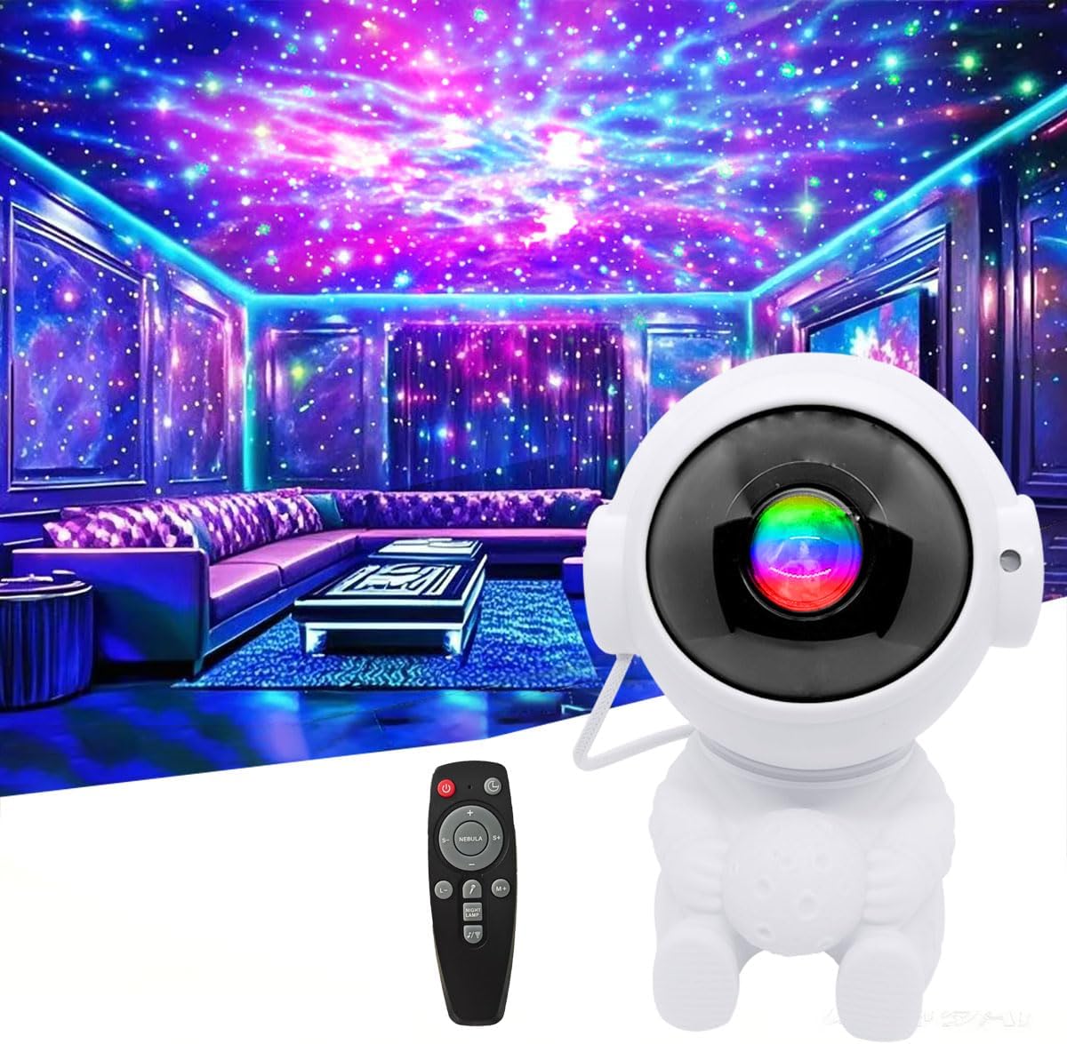 Starry Sky Nebula Projector Night Light - Perfect Astronaut Gift!