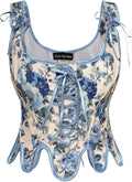 Scarlet Darkness Corset Top Renaissance Floral Lace Up - Bodyshaper