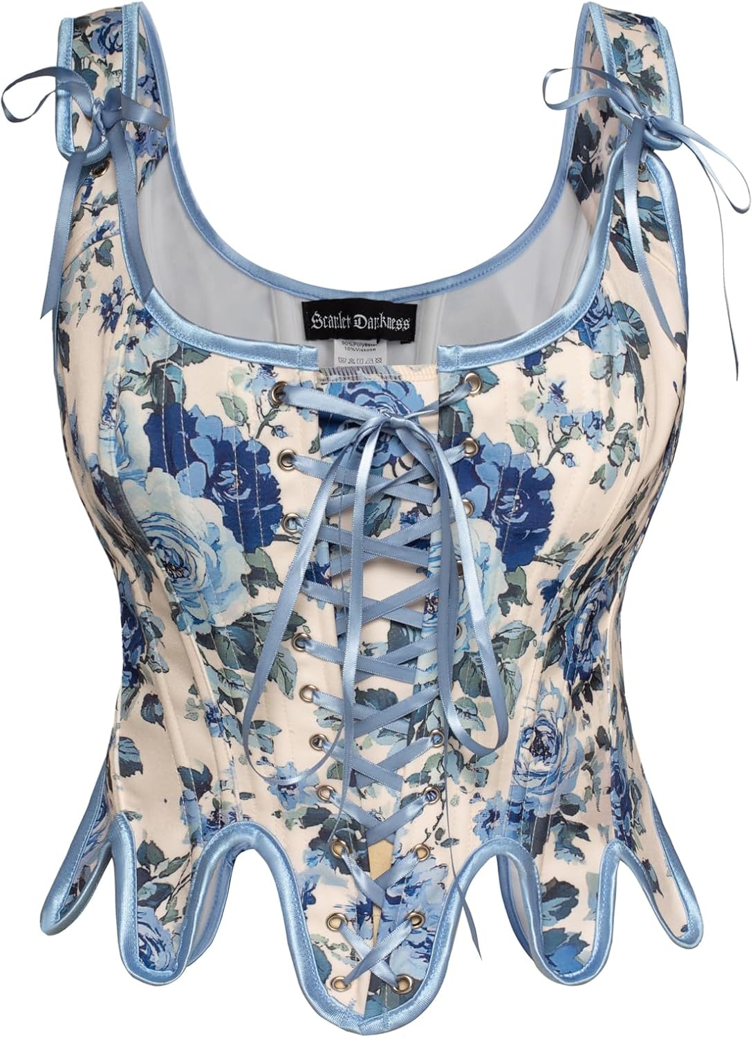 Scarlet Darkness Corset Tops for Women with Floral Lace Design