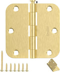 Door Hinges Satin Brass 3.5 in Rounded Corner - 30 Pack