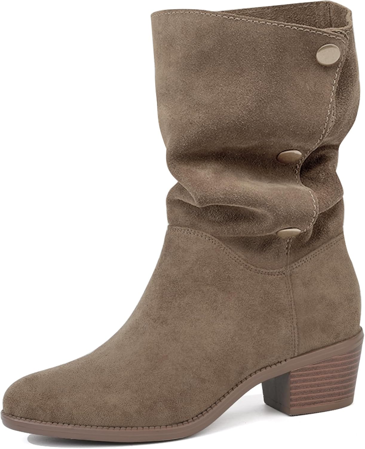 starmerx Womens Suede Mid Calf Boots for Fall Winter Style
