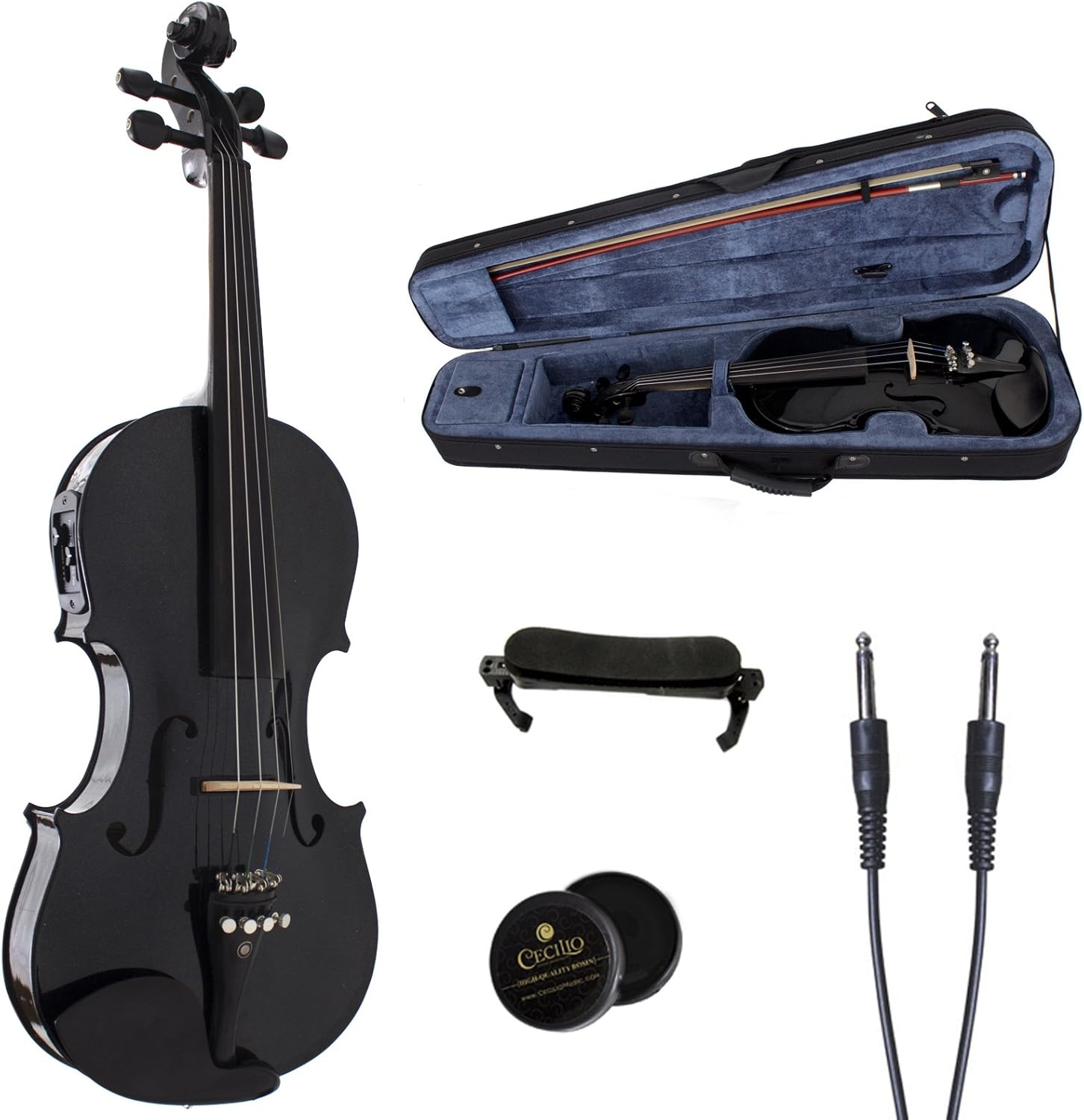 Cecilio 4/4 Full Size Acoustic & Electric Violin for All Levels