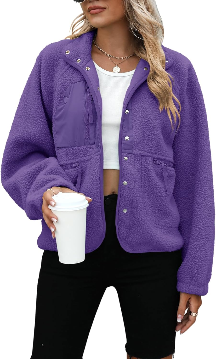 Yanekop Womens Fleece Jacket for Cozy Winter Style and Comfort