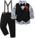 Toddler Boy 6-Piece Formal Suit Set - Shirt, Vest, Bowtie & Pants