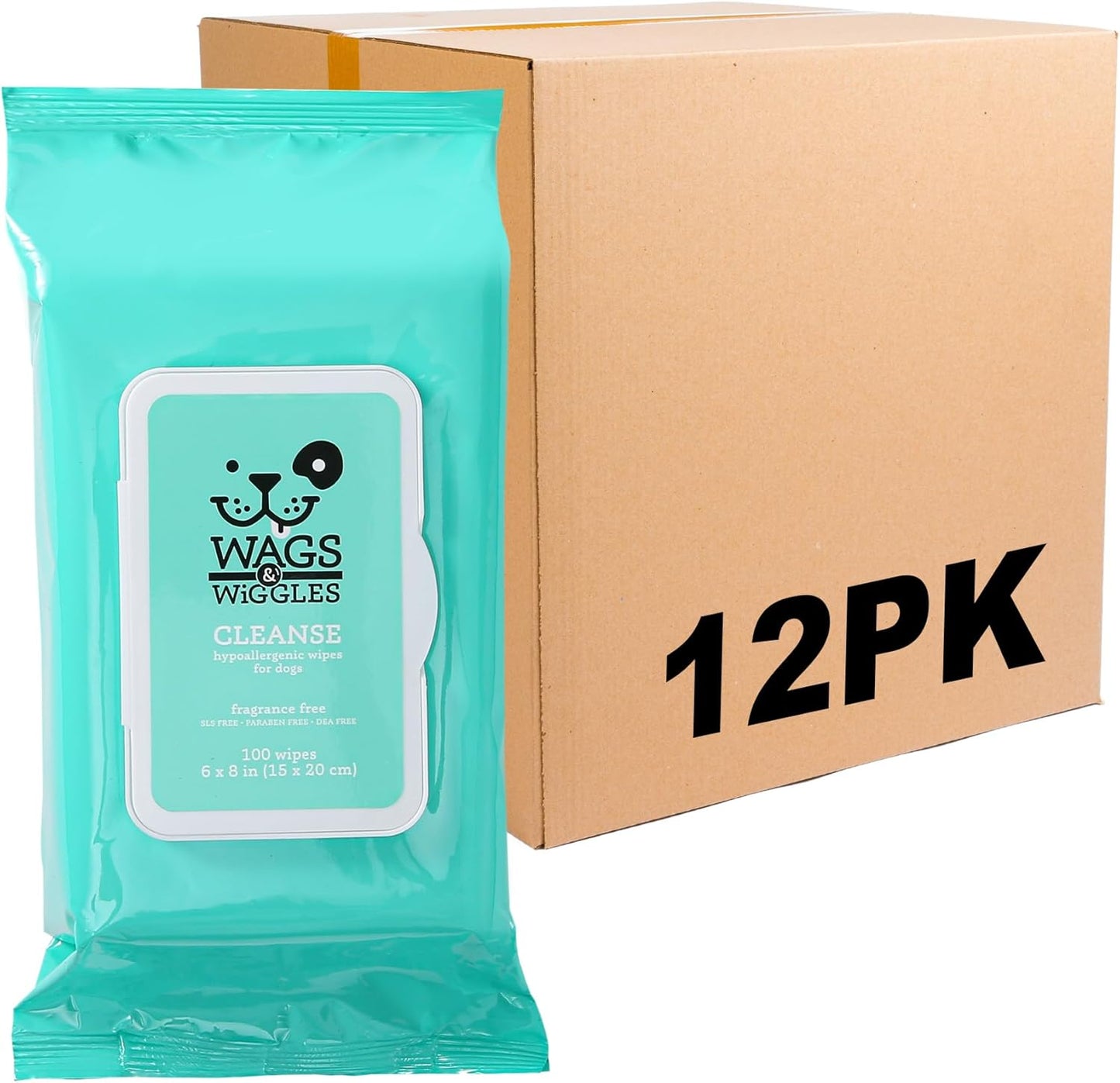 Wags & Wiggles Cleanse Hypoallergenic Wipes for Sensitive Skin