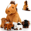 Lenwen 5 Pcs Horse Stuffed Animals 18 in Family Plush Set - Nurturing
