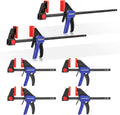 WORKPRO Bar Clamps 6-Pack One-Handed 6in & 12in - Light-Duty F Clamps