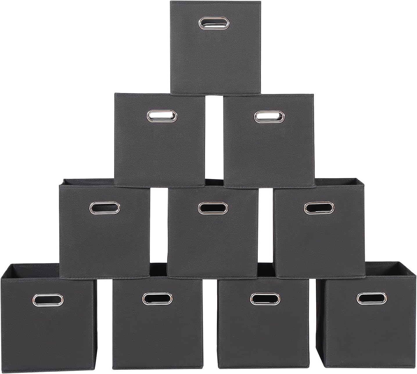 Fabric Storage Bins Cubes for Organizing with Handles - Set of 10