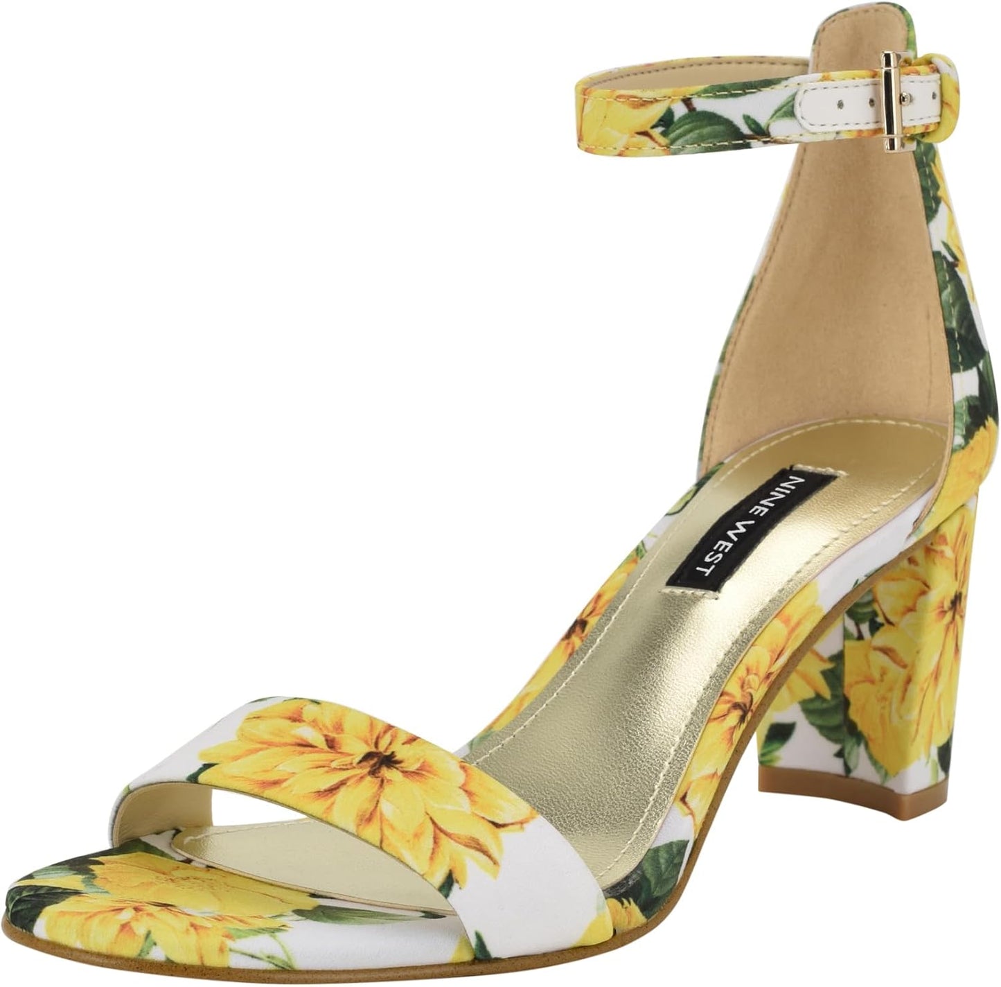 Nine West Pruce Heels: Stylish Almond Toe Block Sandals