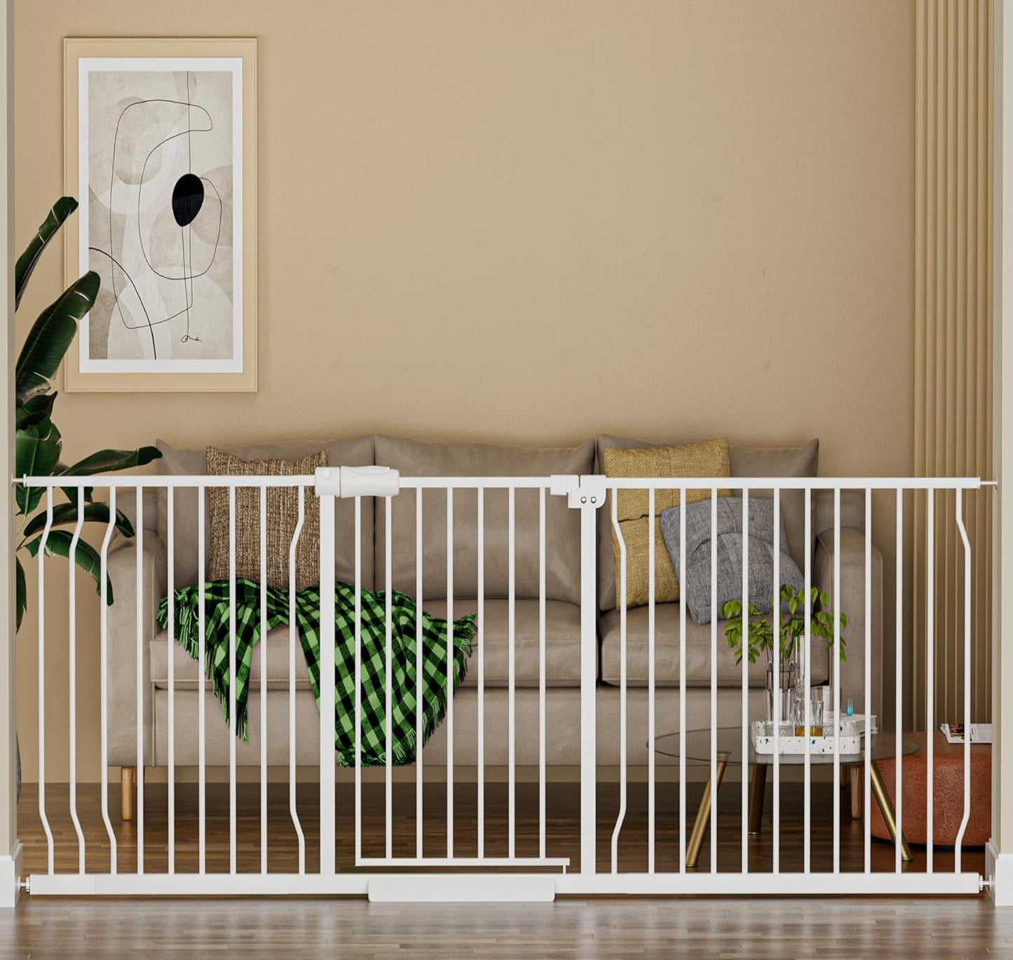 HOOEN Extra Wide Baby Gate for Doorways and Stairs 76.38-86.3 in