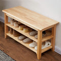Storage Bench Wooden Shoe Rack Bench Simple Style - Durable Entryway