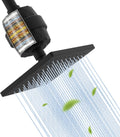 6ft Matte Black Filtered Rain Shower Head - High Pressure