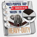 16x20 Heavy Duty Tarp 10 Mil Thick - Waterproof, UV Treated