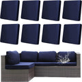 Outdoor Cushion Covers 8Pcs Navy Blue - Waterproof Patio Slipcovers