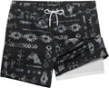 Mens Swim Trunks with Compression Liner - Quick Dry Mid-Thigh Fit is