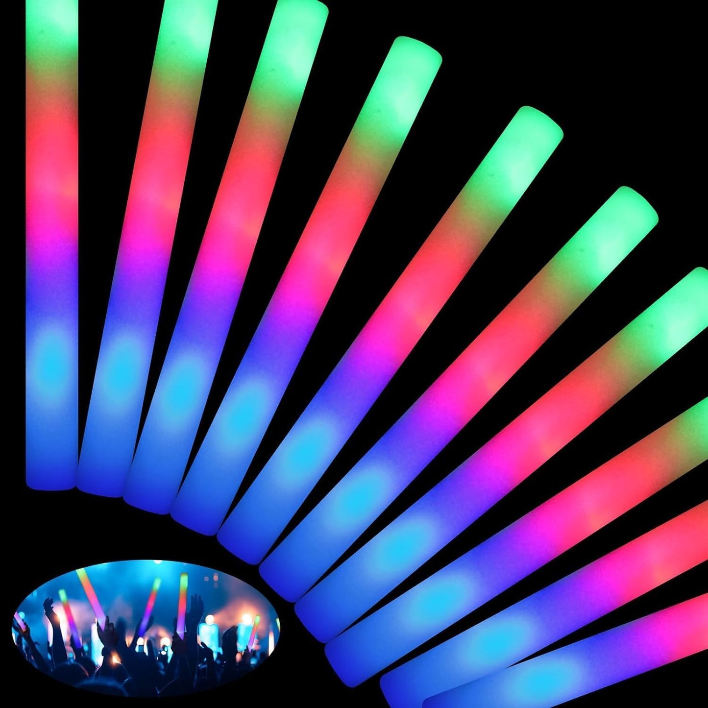 46 PCS Foam Glow Sticks for Parties, Weddings, and Events