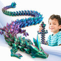 Large 3D Printed Dragon 30 in Articulated Figure - Desk Decor