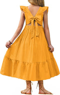 Arshiner Girls Boho Summer Dress with Unique Tie Back Design