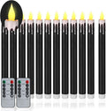 Flameless Taper Candles 10.6in 12-Pack - Long-Run Dripless Candles