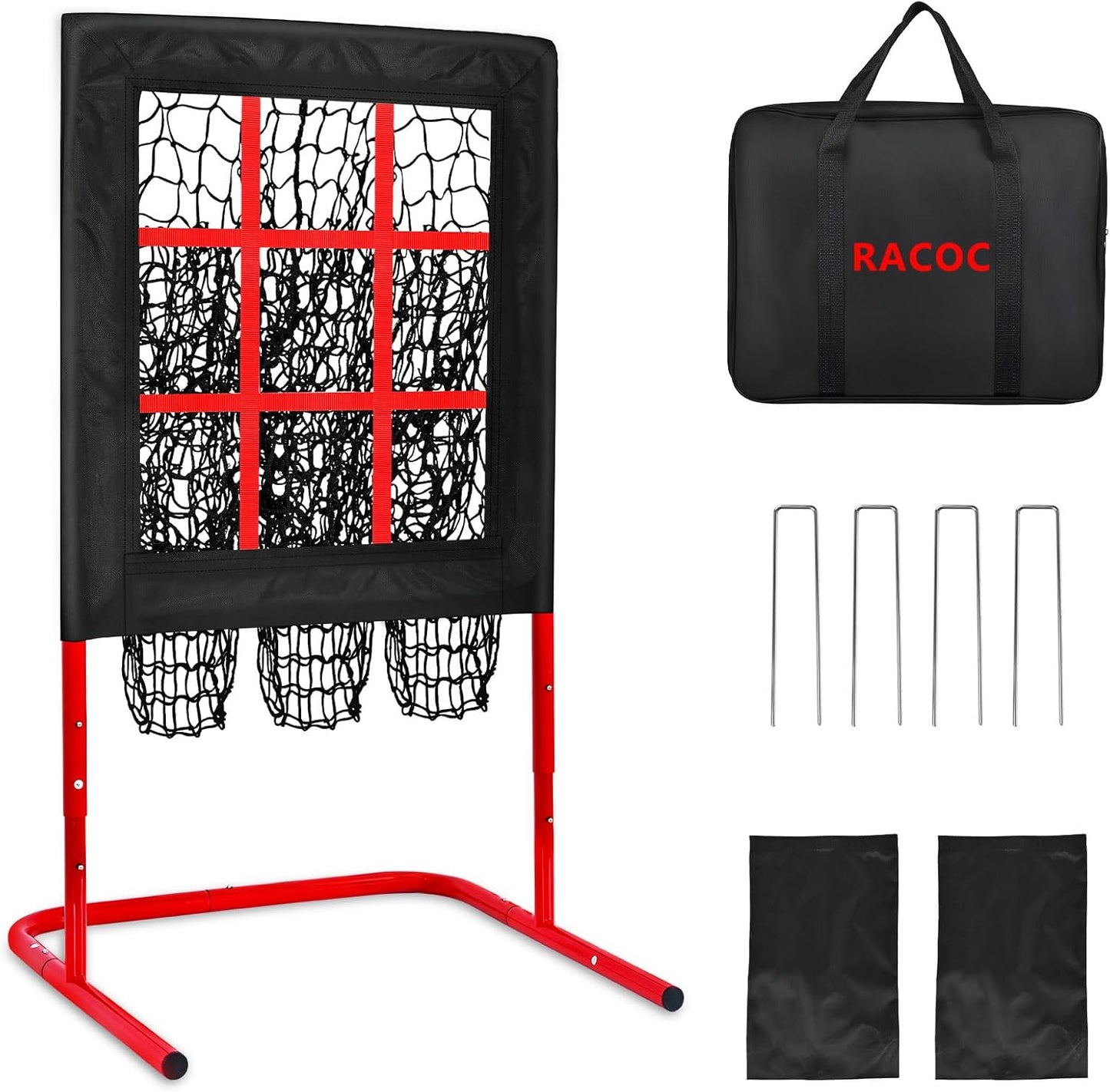 9 Hole Baseball Pitching Net with Adjustable Strike Zone Target