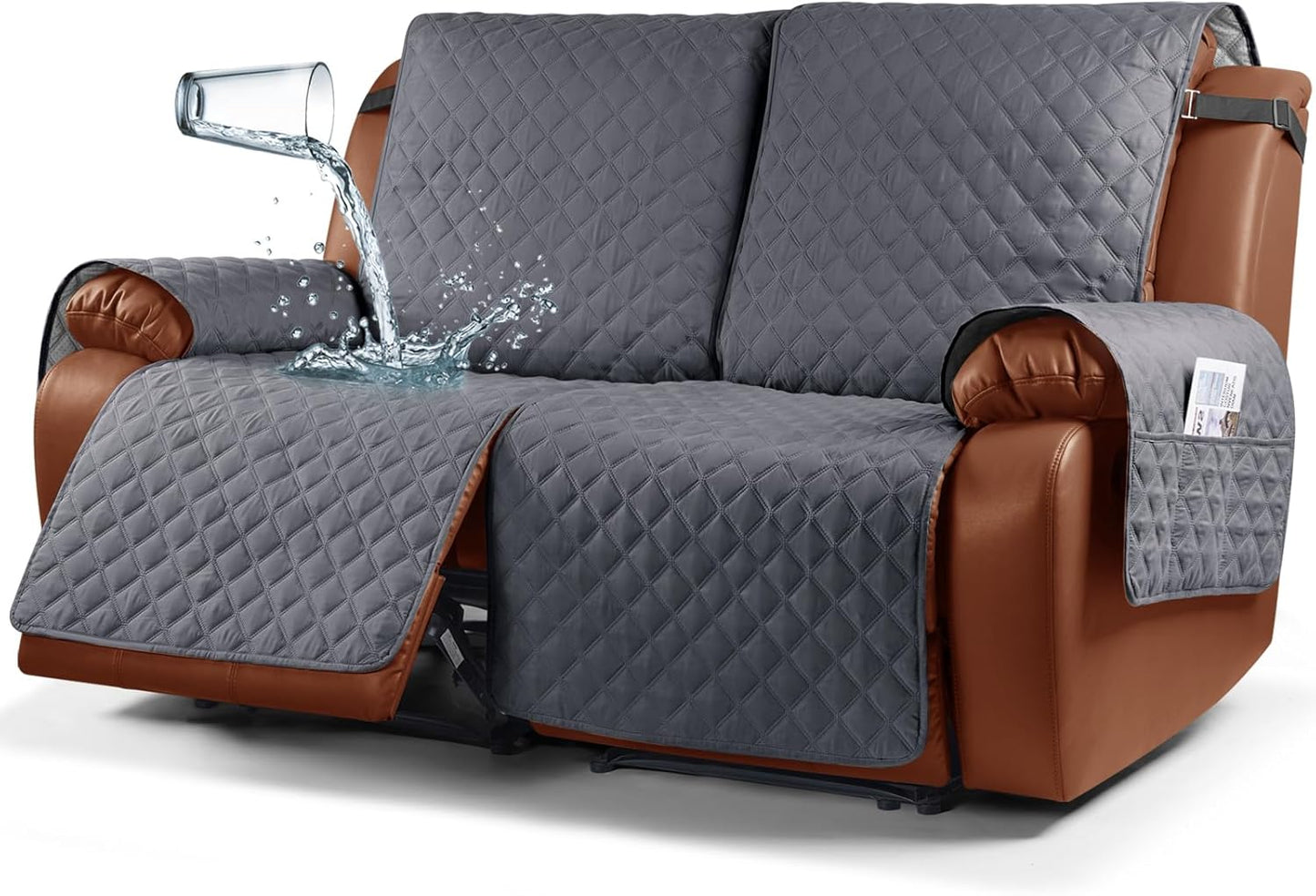 Ruaozz Waterproof Recliner Sofa Cover for 2 Seater Couches